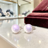 Boucles d'Oreilles Quartz Rose Ronde en Argent Rhodié (Mira)