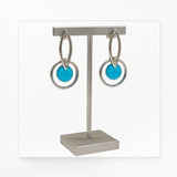 Boucles d'Oreilles Turquoise Véritable, Anneau d'Argent 925 et Boule 8 mm (Megrez)