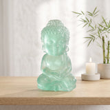 Bouddha Zen en Fluorite Verte, Pierre Naturelle 10 cm