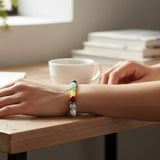 Bracelet 7 Chakras en pierre naturelle – perles boules 8 mm & Howlite blanche