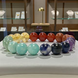 Bracelet 7 Chakras en pierre naturelle – perles 6 mm ou 8 mm