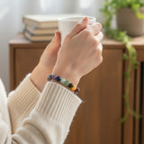 Bracelet 7 Chakras en pierre naturelle – perles boules 8 mm & Hématite