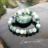 Bracelet lithothérapie en Agate Arbre pour calme intérieur, stabilité et plénitude