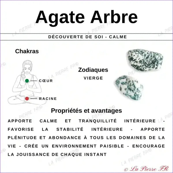 vertus du bracelet pierre naturelle Agate Arbre - La Pierre FR