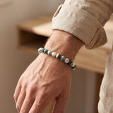 Bracelet Agate Arbre Blanc et Vert en Perles de 6 ou 8 mm, Sur Mesure