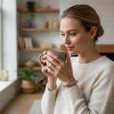 Bracelet Agate bambou “Stabilité et Soutien” en perles de pierre naturelle ronde sur mesure