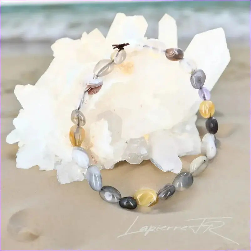 Bracelet pierre roulée en Agate - La Pierre FR