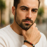 Bracelet Agate Indienne “Équilibre et Confiance” en perles de pierre verte sur mesure