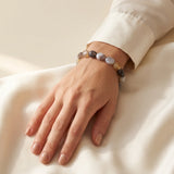 Bracelet Pierre Agate Multicolore en Pierres Roulées, Ajustable