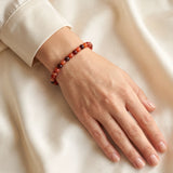 Bracelet Agate Rubanée Brune et Beige, Perles de 6 ou 8 mm