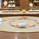 Bracelet Aigue-marine LINE® – pierre bleue tube facettée sur chaîne dorée