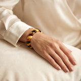 Bracelet en Plaquettes d'Ambre Véritable de la Baltique, Miel et Cognac