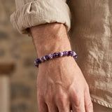 Bracelet Améthyste Chevron, Perles 6 ou 8 mm (Sagesse)