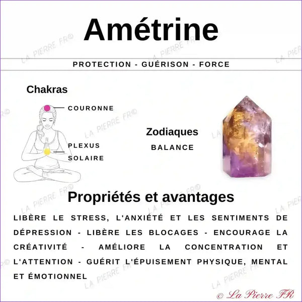 Bracelet pierre roulée en Amétrine - La Pierre FR