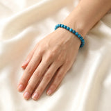 Bracelet Apatite Bleue, Perles Rondes 6 ou 8 mm sur Mesure (Clarté et Motivation)