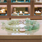 Bracelet Aventurine verte DUO® – pierre baroque et perles rondes