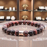 Bracelet homme en perles Onyx noir & Oeil de taureau