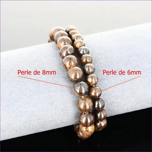 Bracelet lithothérapie en Bronzite pour protection énergétique, calme et ancrage