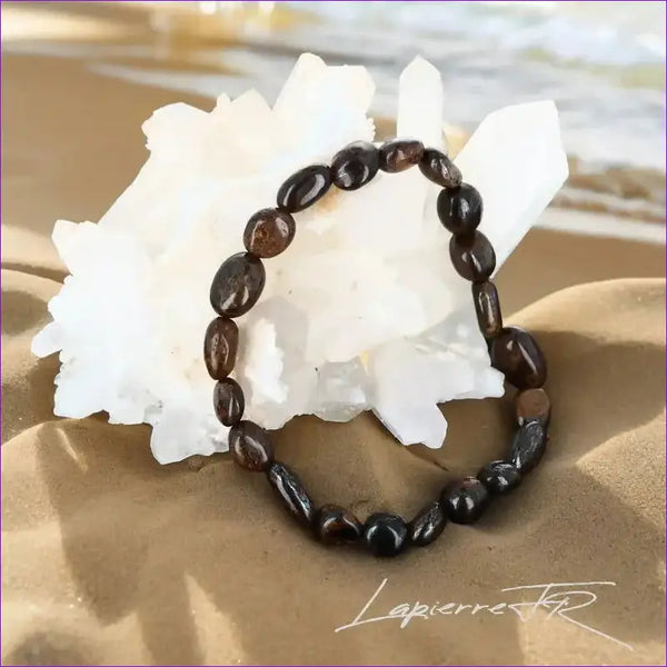 Bracelet pierre roulée en Bronzite - La Pierre FR