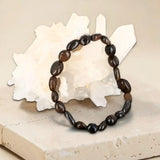 Bracelet Bronzite en Pierres Roulées de 6 mm, Brun aux Reflets Bronze
