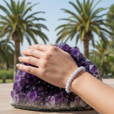 Bracelet Calcédoine Bleue “Apaisement et Expression” en perles de pierre bleue sur mesure