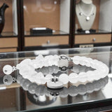 Bracelet Cristal de roche DUO® – pierre baroque et perles rondes