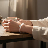 Bracelet Cristal de roche DUO® – pierre baroque et perles rondes