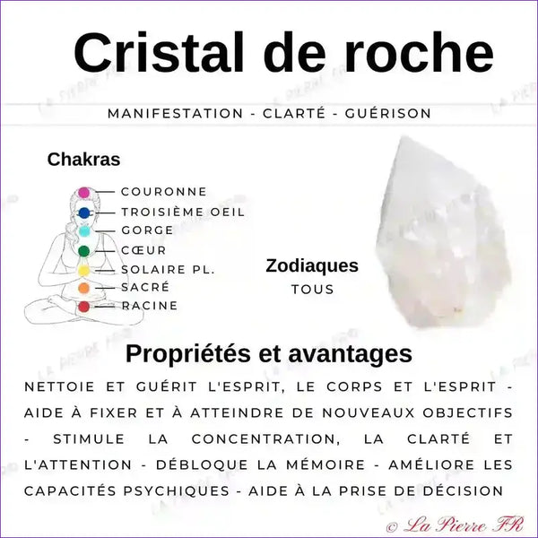 vertus du Bracelet Cristal de Roche - La Pierre FR