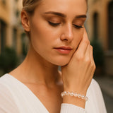 bracelet cristal de roche femme perles 6 mm porté – La Pierre Fr