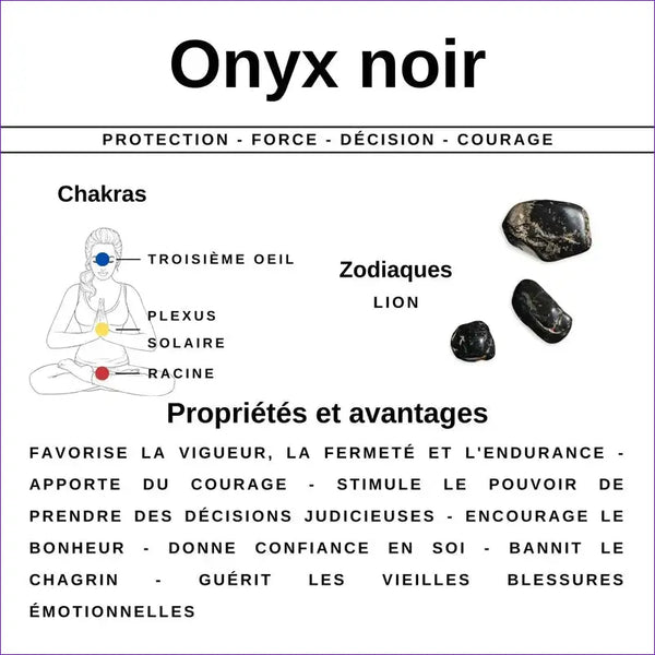 Bracelet en pierre Onyx noir - La Pierre FR