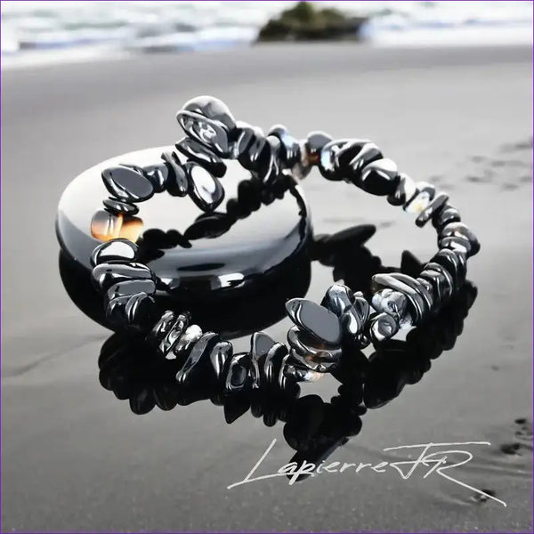 Bracelet en pierre Onyx noir - La Pierre FR