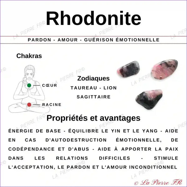 Bracelet en pierre Rhodonite - La Pierre FR