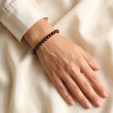 Bracelet Grenat Rouge en Perles Rondes de 6 ou 8 mm, Élastique