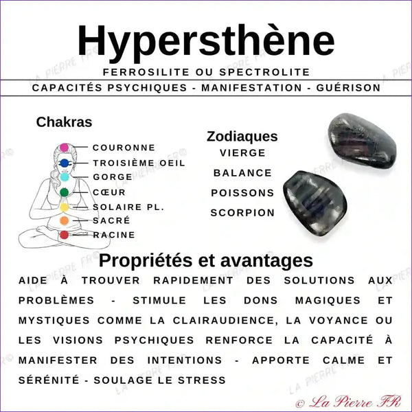 Bracelet pierre roulée en Hypersthène - La Pierre FR