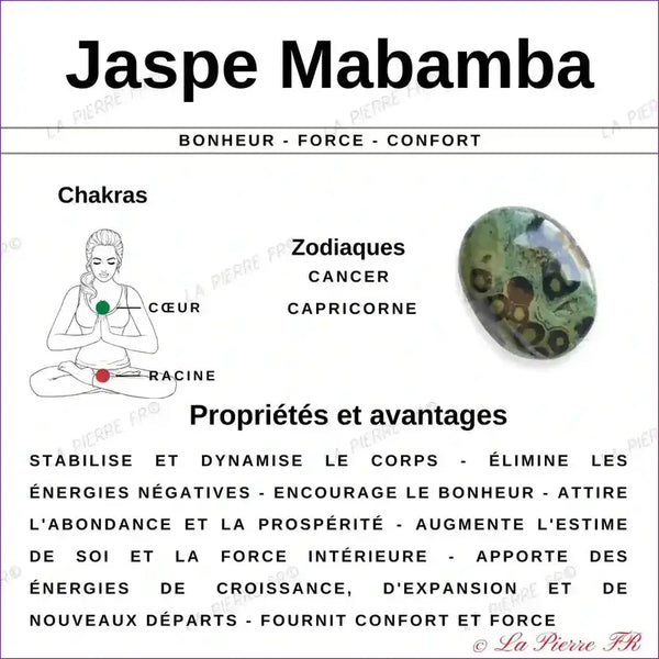 vertus du bracelet pierre naturelle Jaspe Mabamba - La Pierre FR