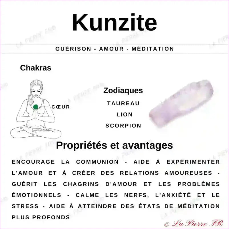 vertus du bracelet Kunzite - La Pierre FR