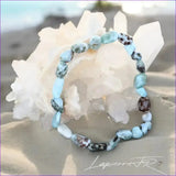 Bracelet pierre roulée en Larimar - La Pierre FR