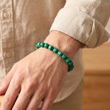 Bracelet Malachite en Perles Rondes de 6 ou 8 mm, Élastique