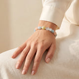 Bracelet Morganite et Béryl en Pierres Roulées Pastel, 6 mm