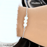 Bracelet en Nacre blanche sur chaîne argentée