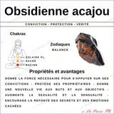 vertus du bracelet pierre naturelle Obsidienne acajou - La Pierre FR