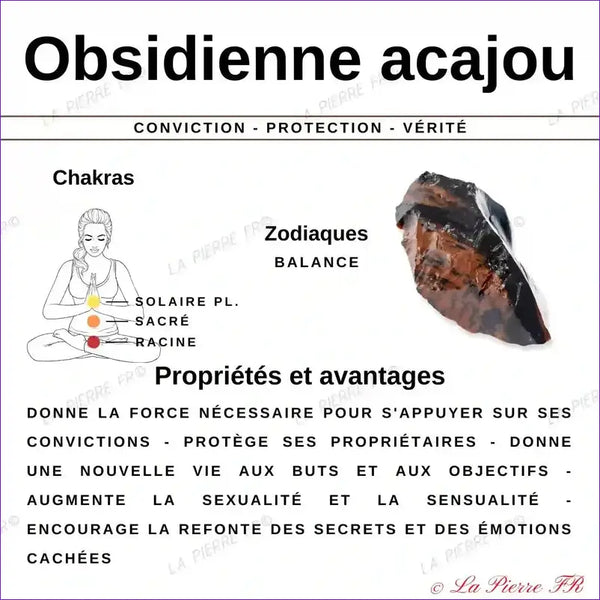 vertus du bracelet pierre naturelle Obsidienne acajou - La Pierre FR