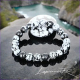 Bracelet pierre naturelle Obsidienne neige - La Pierre FR
