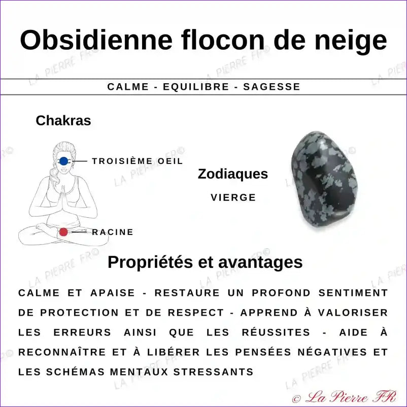 vertus du bracelet en perle d'obsidienne neige