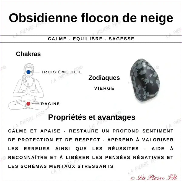 vertus du bracelet en perle d'obsidienne neige