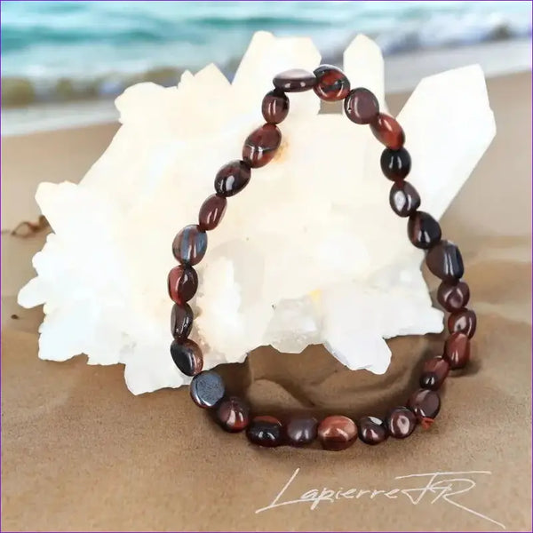 Bracelet pierre roulée en Œil de taureau - La Pierre FR