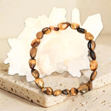 Bracelet Œil de Tigre Pierre Roulée, Confiance en Soi
