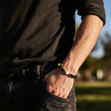 Bracelet perles Onyx noir & Howlite blanche homme