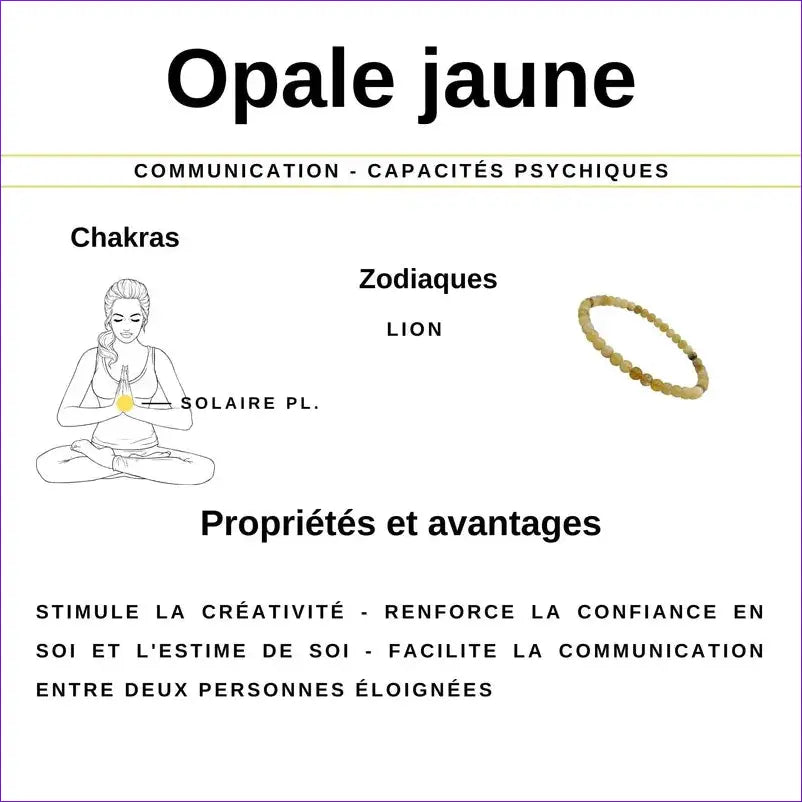 vertus du bracelet pierre naturelle Opale jaune - La Pierre FR