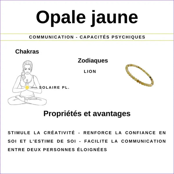 vertus du bracelet pierre naturelle Opale jaune - La Pierre FR